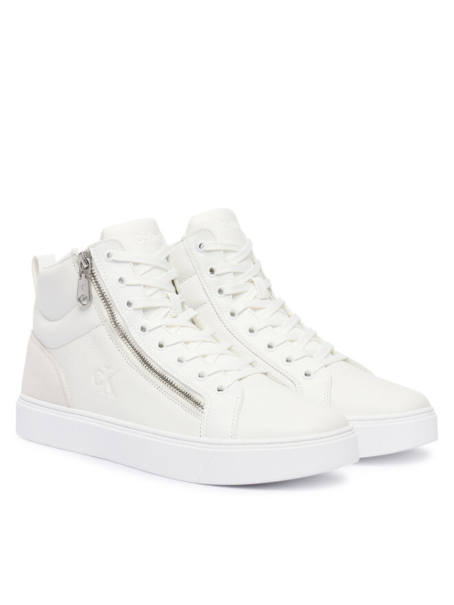 Calvin Klein Zapatillas Calvin Klein Classic Cup Mid Laceup Zip Lth YM0YM01428 Blanco