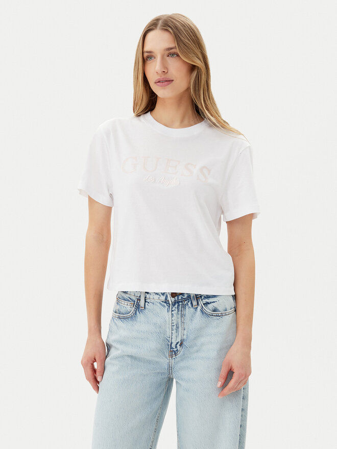 Guess Guess Marškinėliai V5GI09 K9RM1 Balta Regular Fit