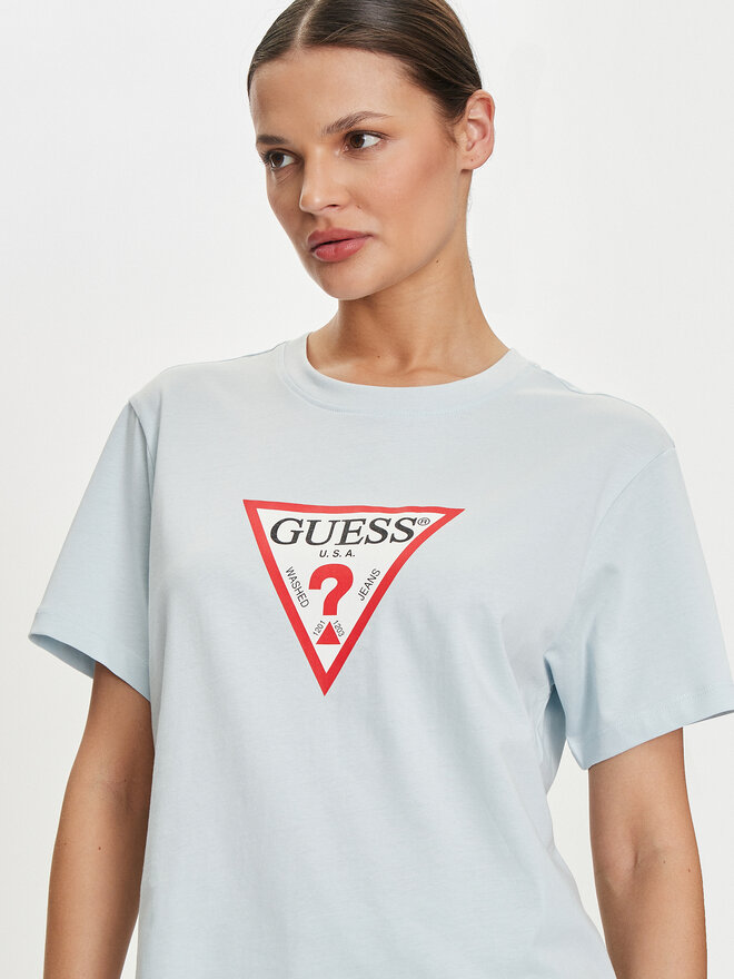 Guess Jeans Guess Jeans Marškinėliai W4YI73 K8HM0 Mėlyna Regular Fit