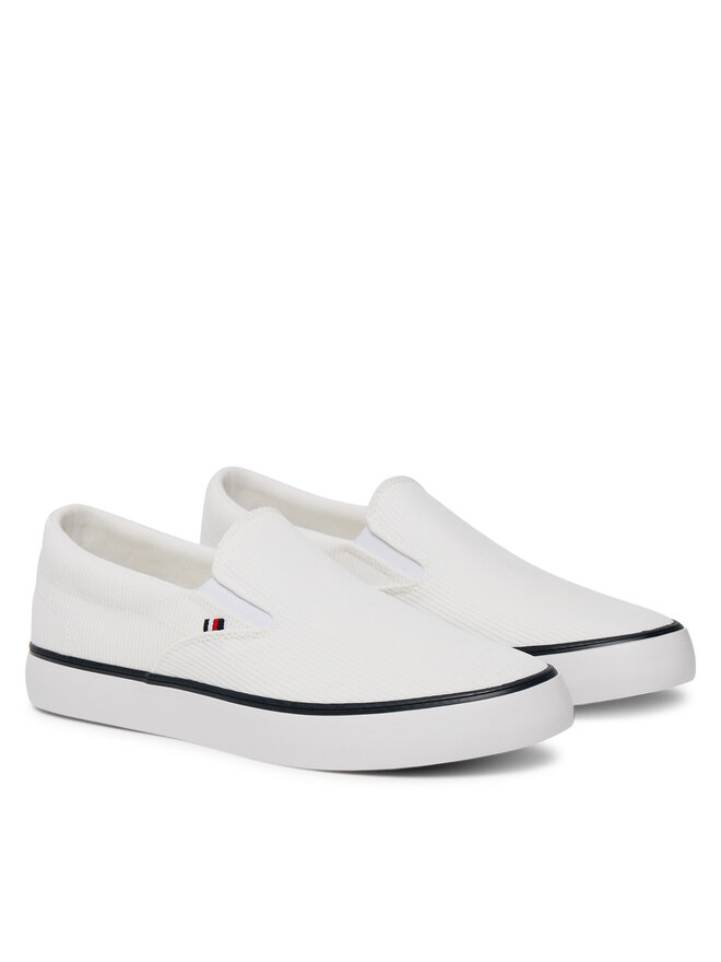 Tommy Hilfiger Кросівки Tommy Hilfiger Th Hi Vulc Core Low Ii Slipon FM0FM05514 Білий