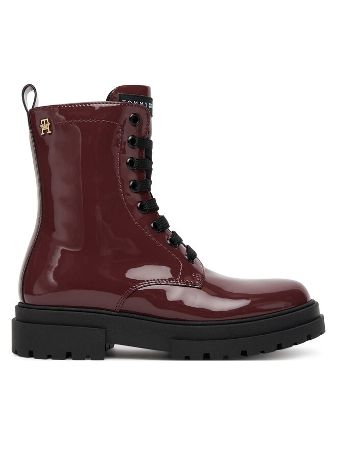 Tommy Hilfiger Schnürstiefeletten Tommy Hilfiger Lace-Up Bootie T4A5-34025-0775 S Dunkelrot