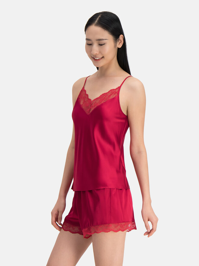 Dorina Dorina Camiseta de pijama Pure Silk DCCA0001SK002 Rojo Regular Fit