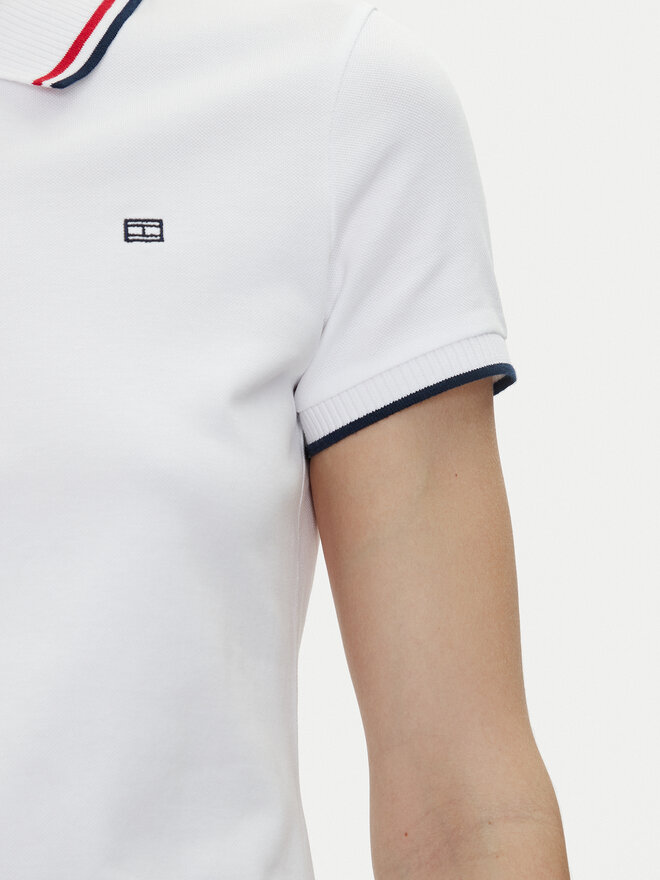 Tommy Hilfiger Tommy Hilfiger Poloshirt Feminine Sporty Slim Polo Ss WW0WW44517 Weiß Regular Fit