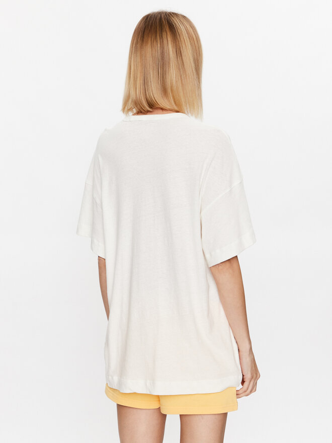Roxy Roxy Camiseta Sweet Flowers ERJZT05469 Écru Relaxed Fit