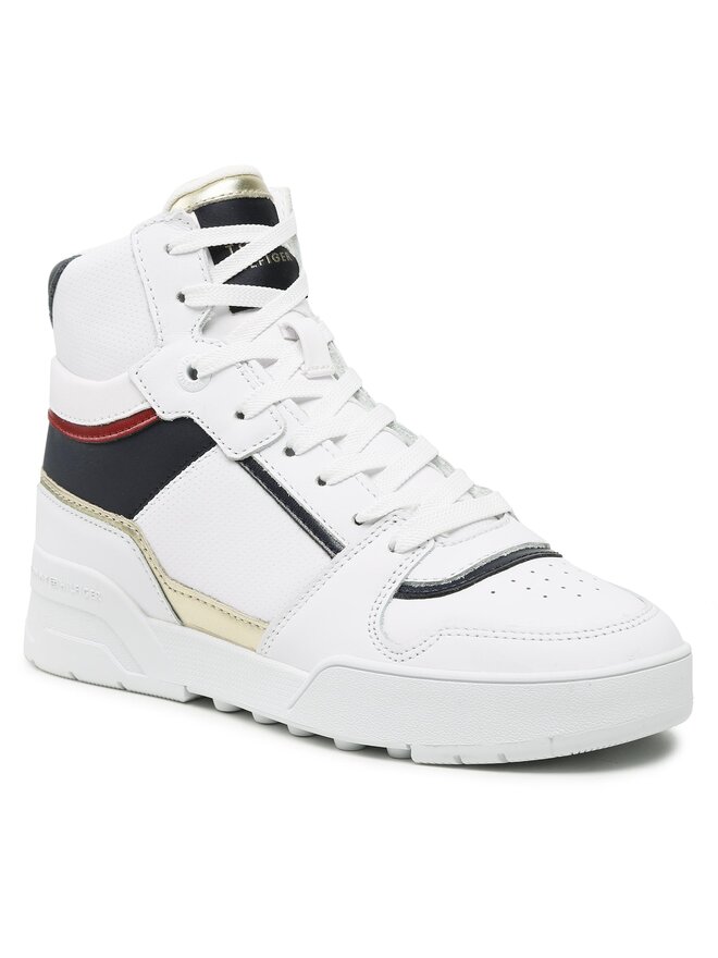 Tommy Hilfiger Superge Tommy Hilfiger High Th Basket Sneaker FW0FW07023 Bela