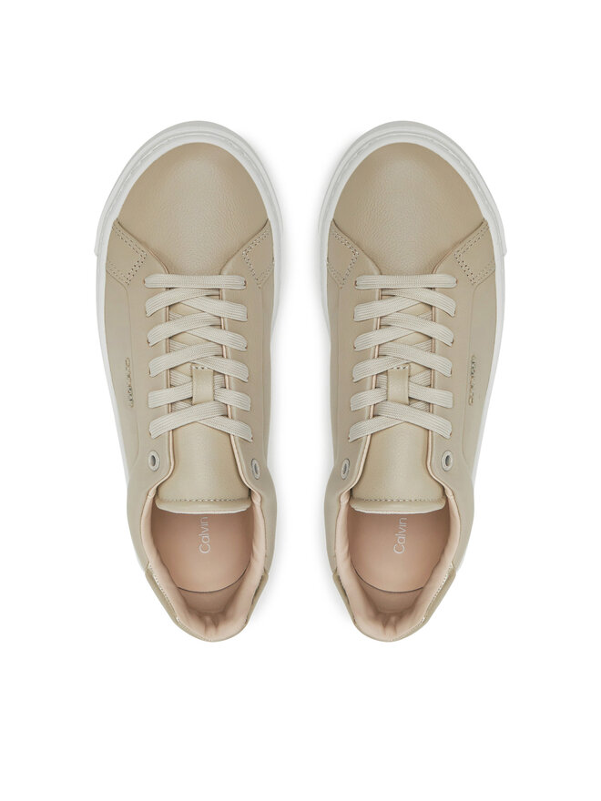 Calvin Klein Αθλητικά Calvin Klein Cupsole Lace Up W/Ml HW0HW02288 Εκρού