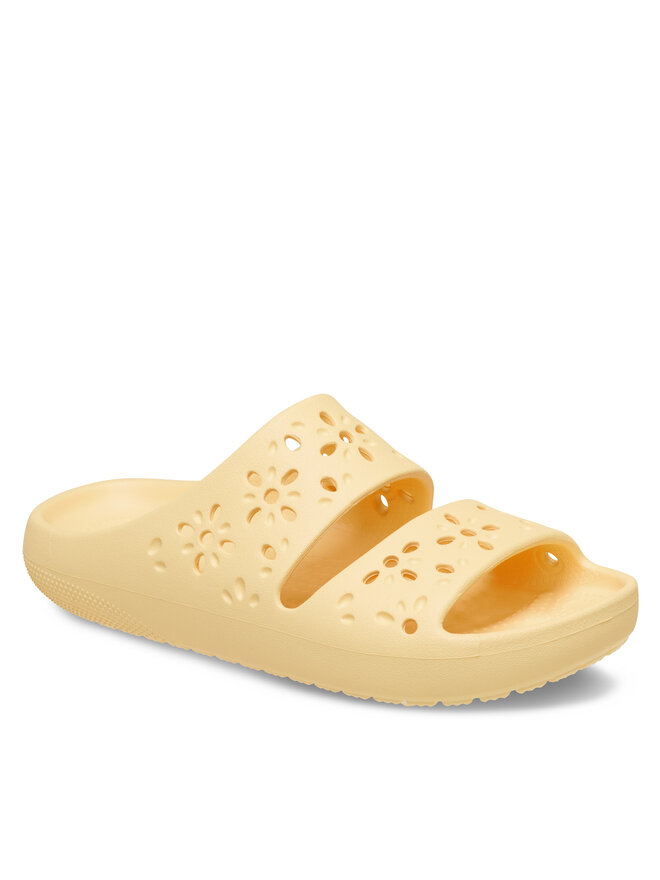Crocs Παντόφλες Crocs Classic Floral Cutout Sandal 210966 Πορτοκαλί