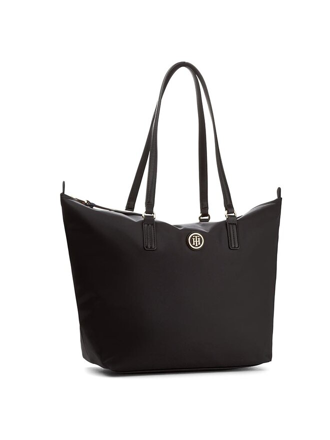 Tommy Hilfiger Handtasche Tommy Hilfiger Poppy Tote AW0AW04302 Schwarz
