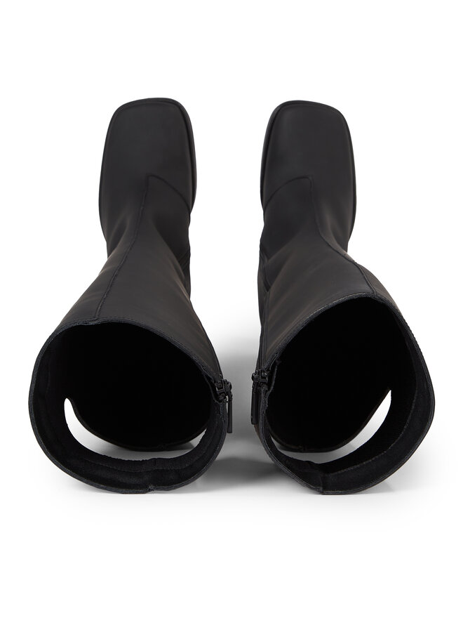 Calvin Klein Jeans Kozačky Calvin Klein Jeans Long Heel Zip Boot Cut Out Edgy YW0YW01253 Černá