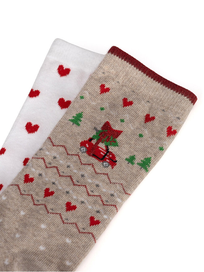 Jenny Fairy 2er-Set hohe Damensocken Jenny Fairy 4WB-004-AW24 (2-pack) Weiß