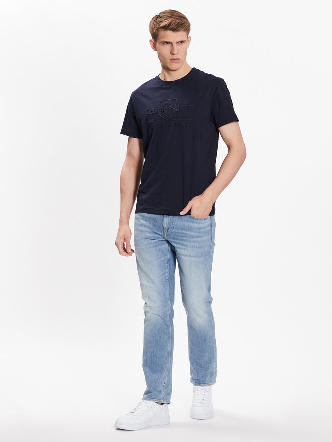 Gant Gant Marškinėliai Tonal Shield 2003140 Tamsiai mėlyna Regular Fit