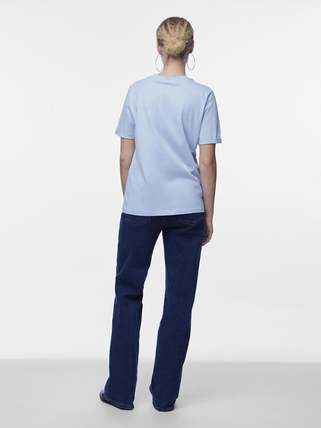 Pieces Pieces Marškinėliai Ria 17086970 Mėlyna Regular Fit