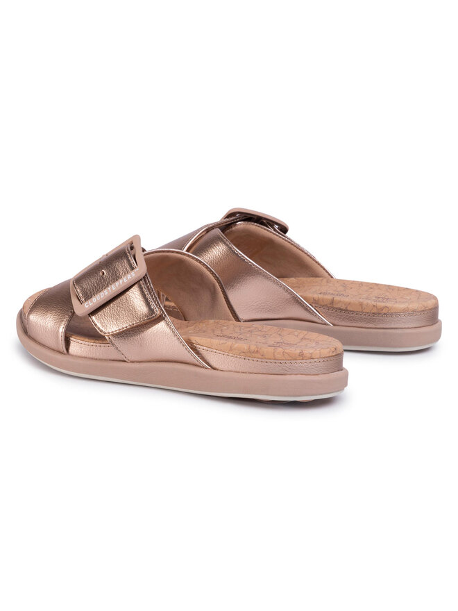 Pantoletten Clarks Step June Shell 261489204 Goldfarben | eschuhe.de