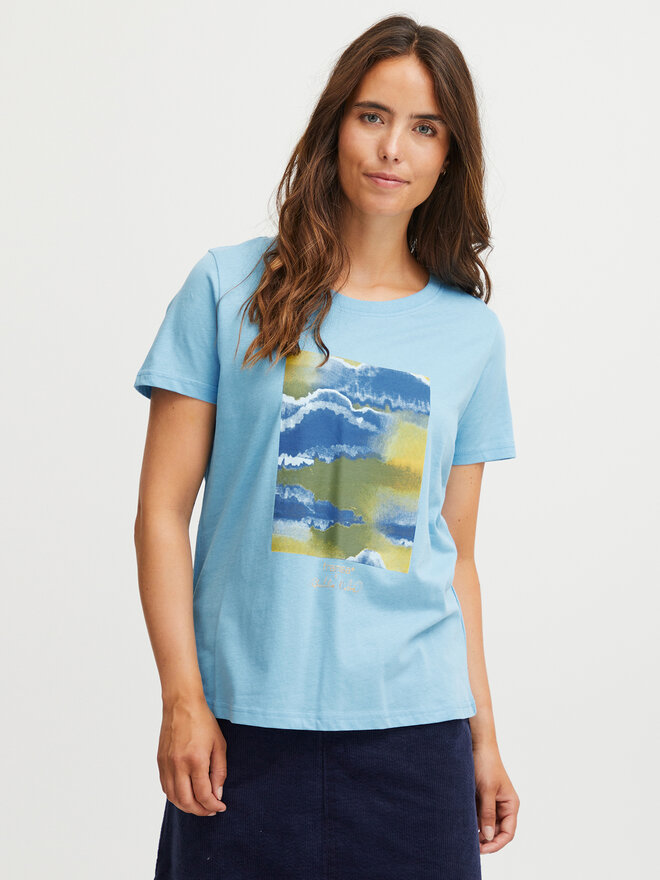 Fransa Fransa Camiseta 20612765 Azul Regular Fit