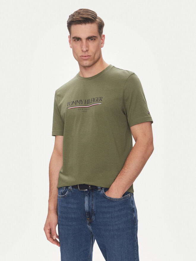 Tommy Hilfiger Tommy Hilfiger Camiseta Brand Love MW0MW40324 Verde Regular Fit