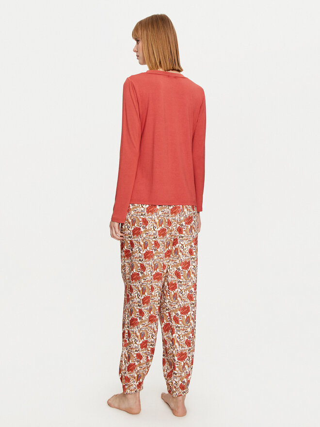 Selmark Selmark Pijama Flores P6973 Naranja Regular Fit