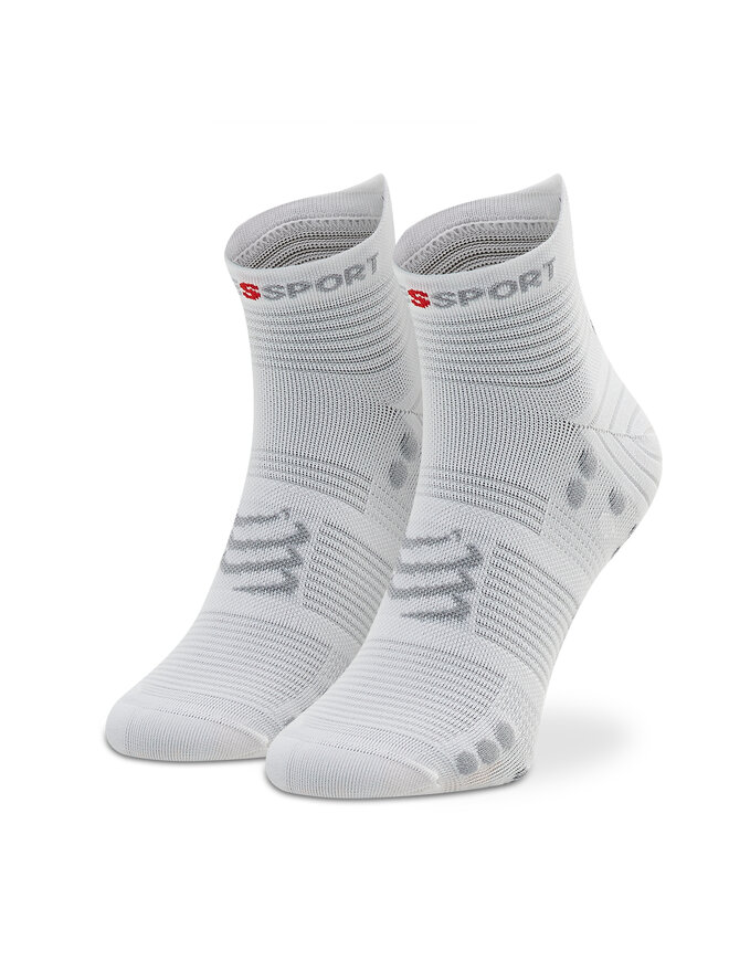 Compressport Șosete Înalte Unisex Compressport Pro Racing Socks V4.0 Run Low XU00047B_010 Alb