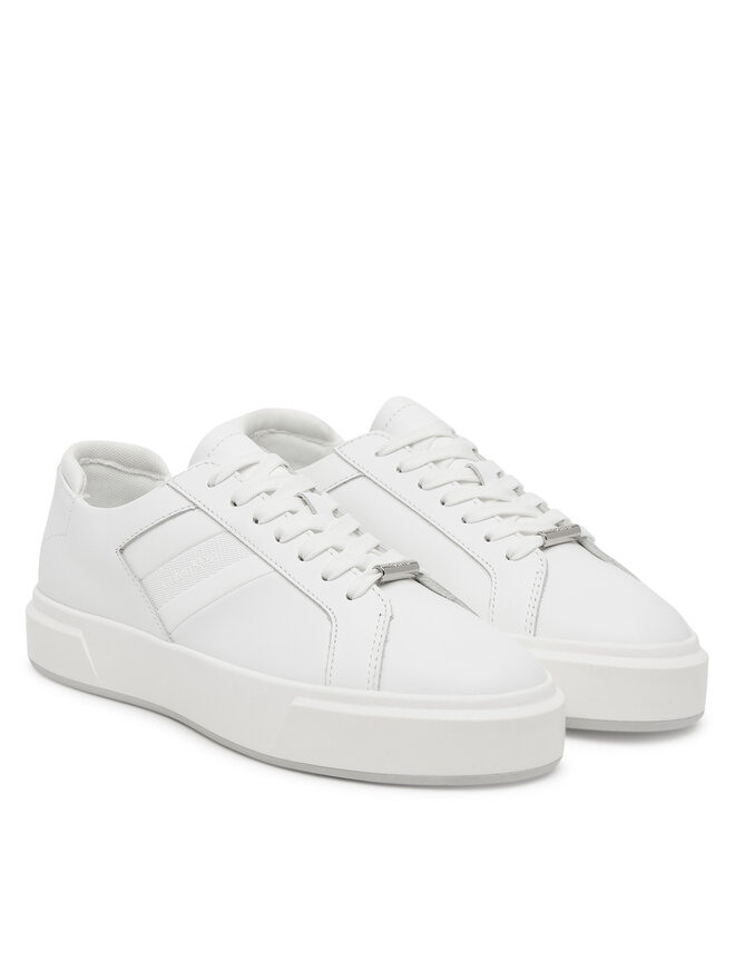 Calvin Klein Snīkeri Calvin Klein Basket Cups Lace Up Logo Tape YW0YW02007 Balts