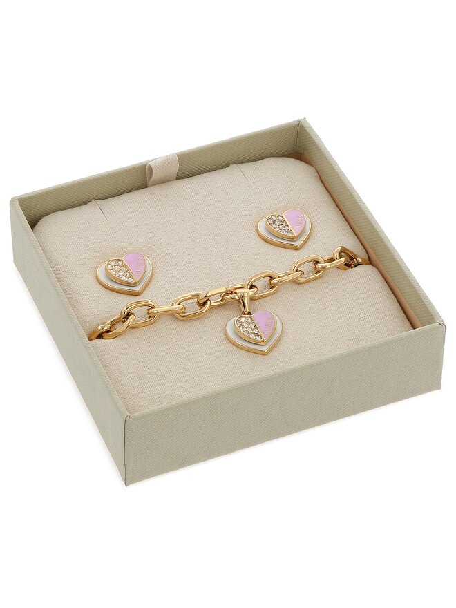 Guess Schmuckset Armband und Ohrringe Guess Lovely Guess JUBS03 189JW Gelb vergoldet