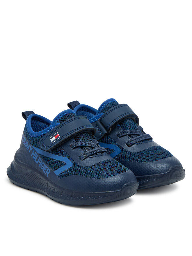 Tommy Hilfiger Сникърси Tommy Hilfiger Low Cut Lace-Up/Velcro Sneaker T1B9-34110-1843 M Тъмносин