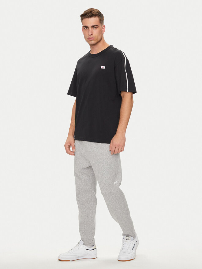 Reebok Reebok Marškinėliai Cl Court Sport Ss Tape Tee 100202807 Juoda Regular Fit