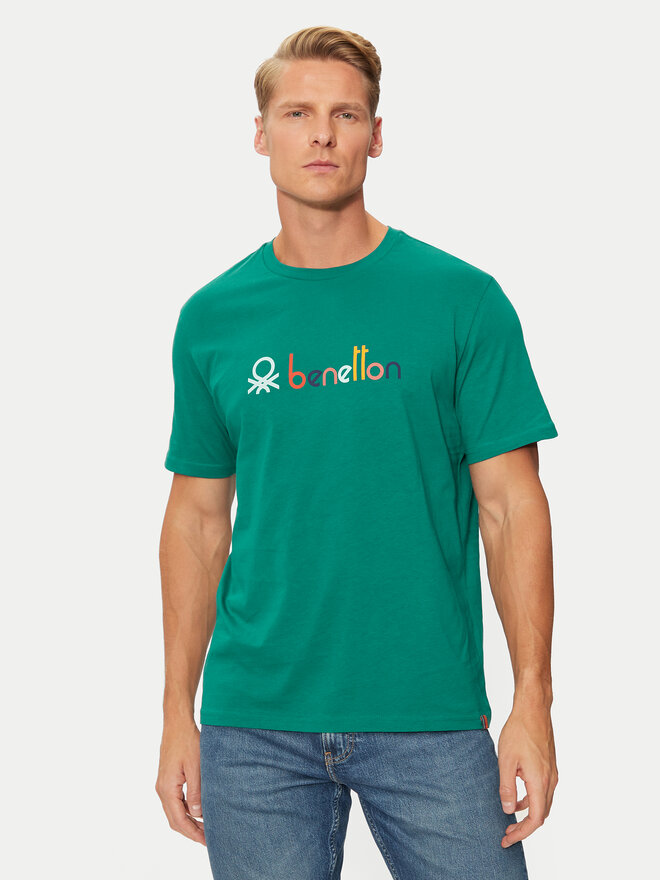 United Colors Of Benetton United Colors Of Benetton T-shirt 3I1XU109Q Zelena Relaxed Fit