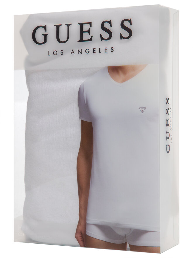 Guess Guess Marškinėliai U97M01 JR003 Balta Slim Fit
