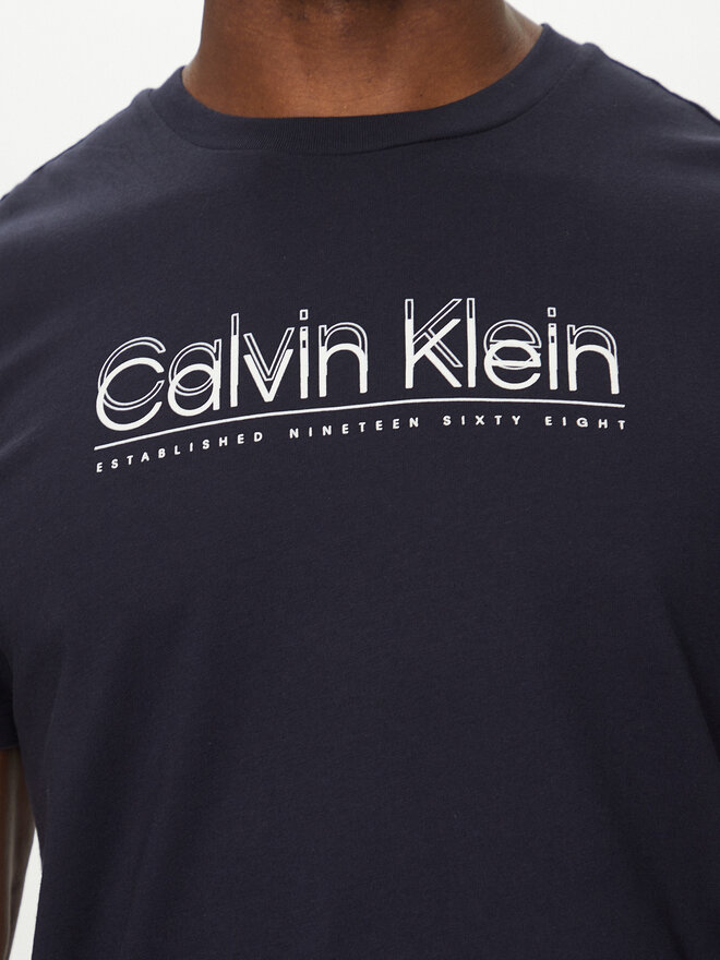 Calvin Klein Calvin Klein T-Shirt Double Logo K10K114149 Dunkelblau Regular Fit