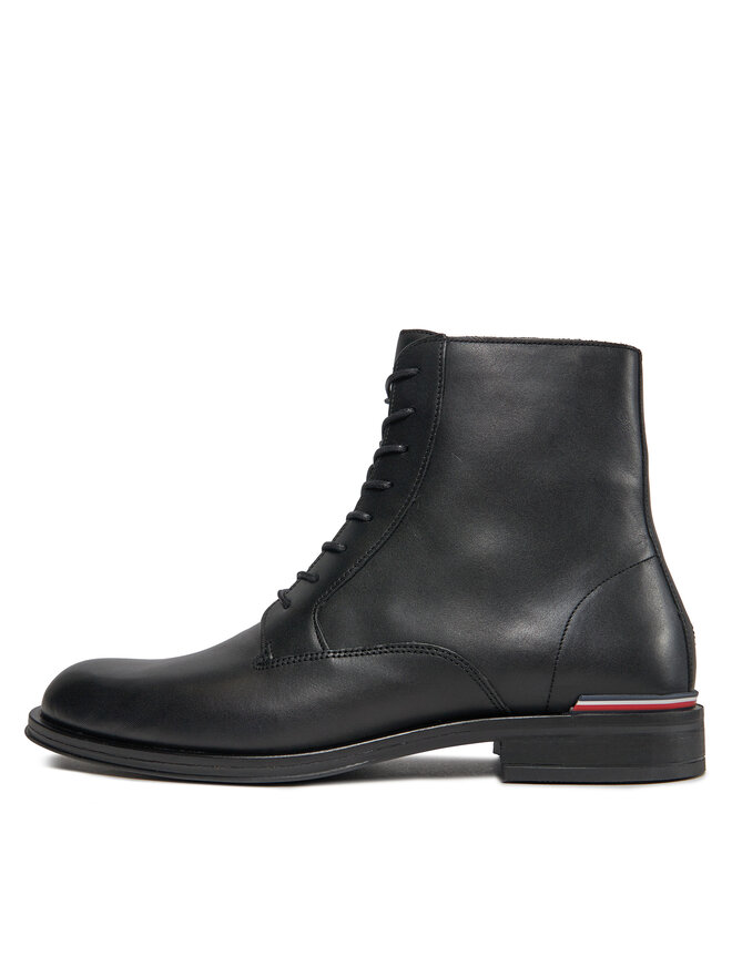 Tommy Hilfiger Μπότες Tommy Hilfiger Core Rwb Hilfiger Lth Lce Boot FM0FM05030 Μαύρο