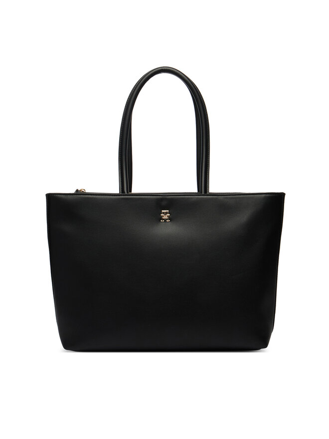 Tommy Hilfiger Handtasche Tommy Hilfiger Th Logotape Tote AW0AW18742 Schwarz