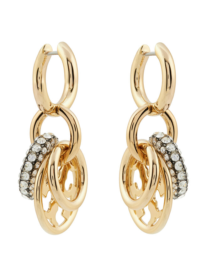 Tory Burch Ausskari Tory Burch Miller Pave Interlocking Earring 160179 Zelta