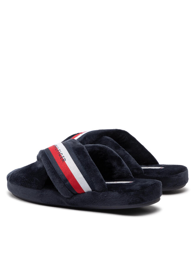 Tommy Hilfiger Pantofole Tommy Hilfiger Comfy Home Slippers With Straps FW0FW06587 Blu scuro