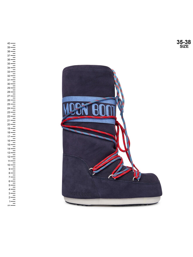 Moon Boot Škornji za sneg Moon Boot Mb Icon Suede Laces 80D1403050 Mornarsko modra