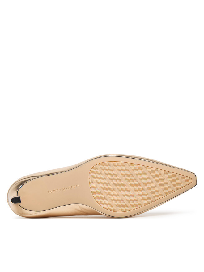 Tommy Hilfiger Туфлі на шпильці Tommy Hilfiger Logo Metallic Pump Slanted Hl FW0FW08994 Золотий