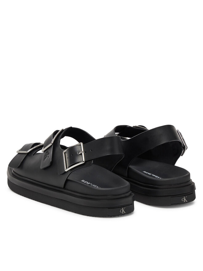 Calvin Klein Jeans Σανδάλια Calvin Klein Jeans Flat Molded Sandal Buckle YW0YW01785 Μαύρο