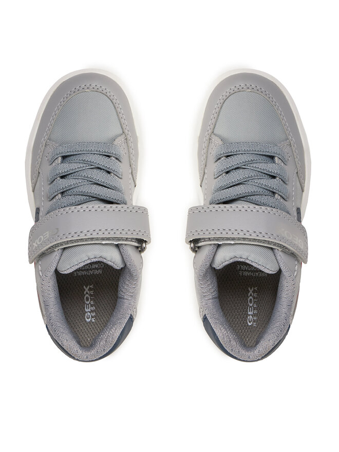 Geox J Arzach In Black For Kids | Velcro Strap Kids School Shoes