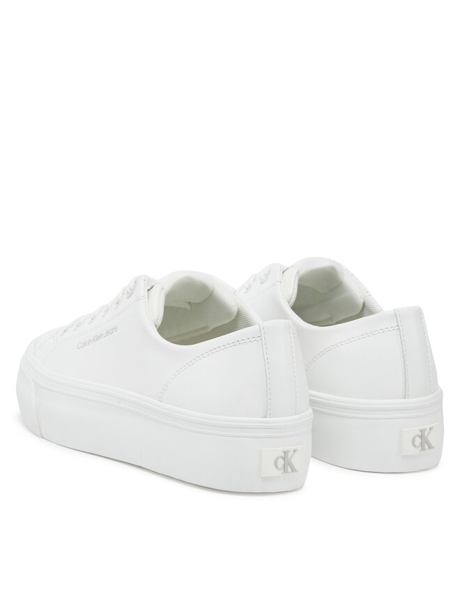 Calvin Klein Jeans Sneakersy Calvin Klein Jeans Vulc Flatform Low Mg Lth YW0YW01771 Bílá