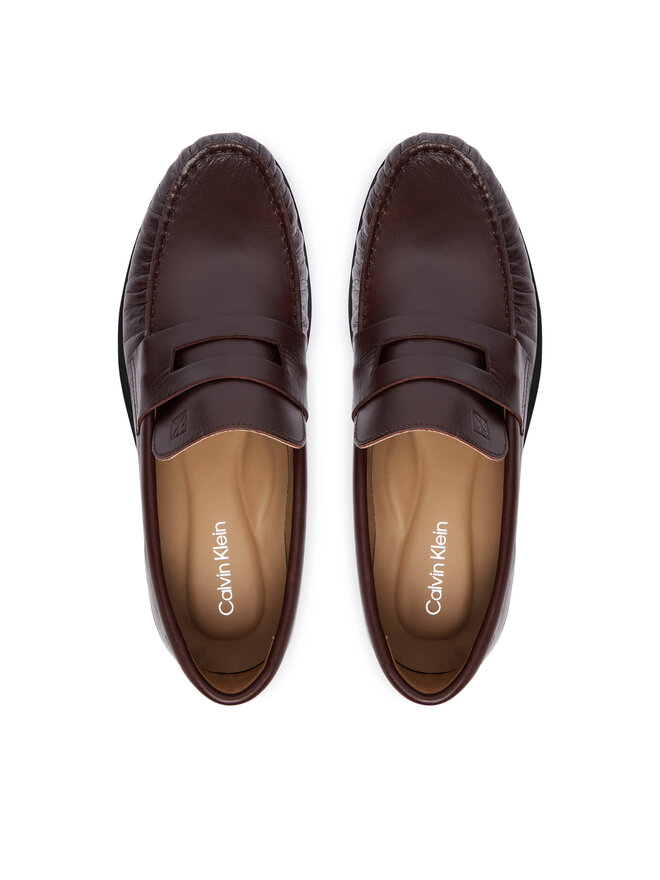Calvin Klein Slipper Calvin Klein Ess Rubber Loafer Wr Pol Lth HM0HM02171 Dunkelbraun