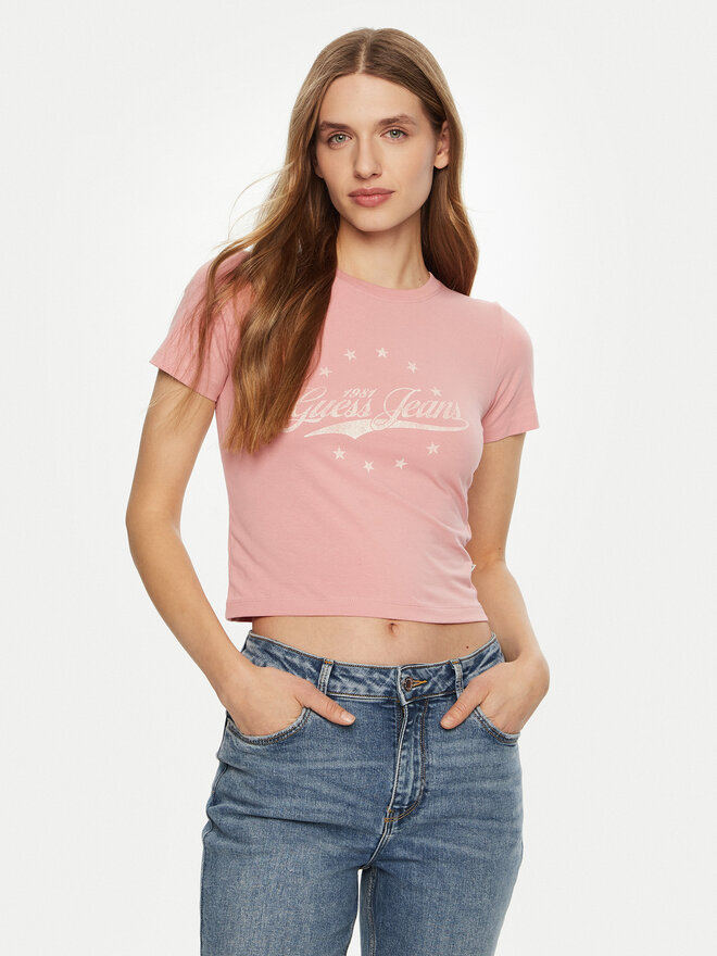 Guess Jeans Guess Jeans Camiseta W5RI59 J1314 Rosa Regular Fit