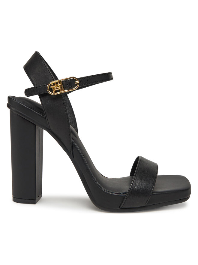 Tommy Hilfiger Sandali Tommy Hilfiger High Heel Leather Sandal FW0FW08534 Črna