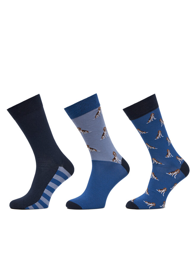 Barbour 3 pares de calcetines altos para hombre Barbour Beagle Dog MGS0070BL71 Azul