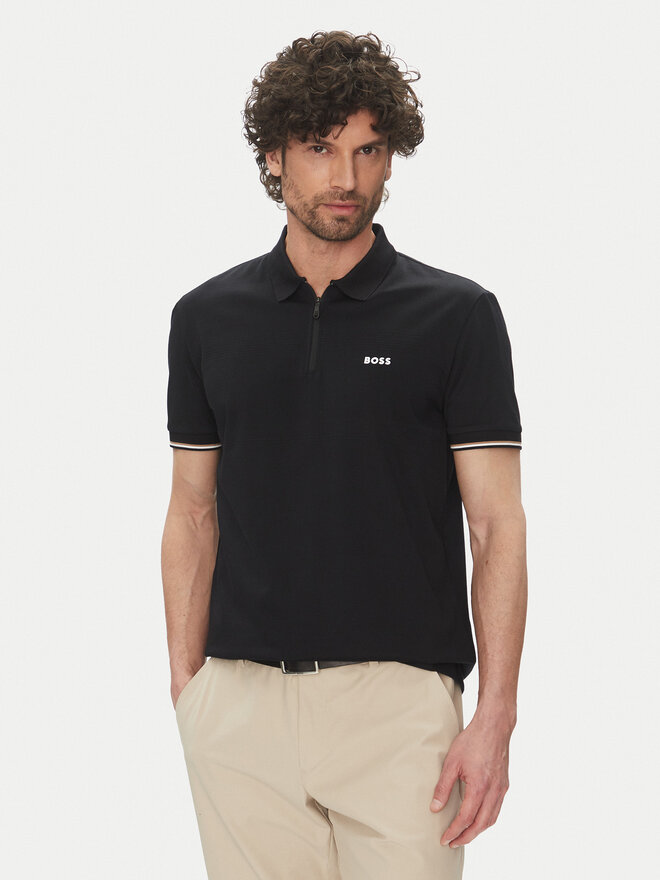 BOSS BOSS Poloshirt Philix Pima 50538177 Schwarz Regular Fit