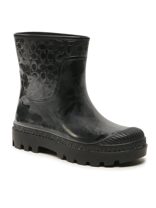 Black coach rain boots discount
