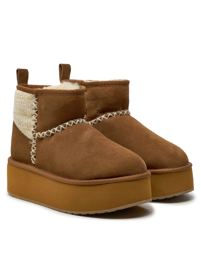 EMU Australia Μπότες Χιονιού EMU Australia Stinger Knit Flatform W13143 Μπεζ