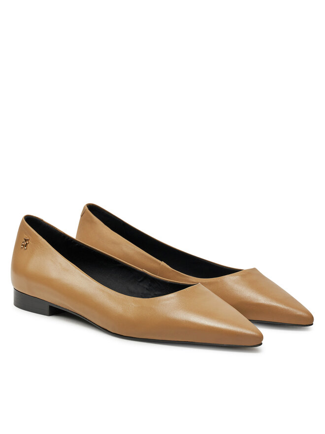 Tommy Hilfiger Μπαλαρίνες Tommy Hilfiger Th Pointy Ballerina FW0FW08291 Χακί