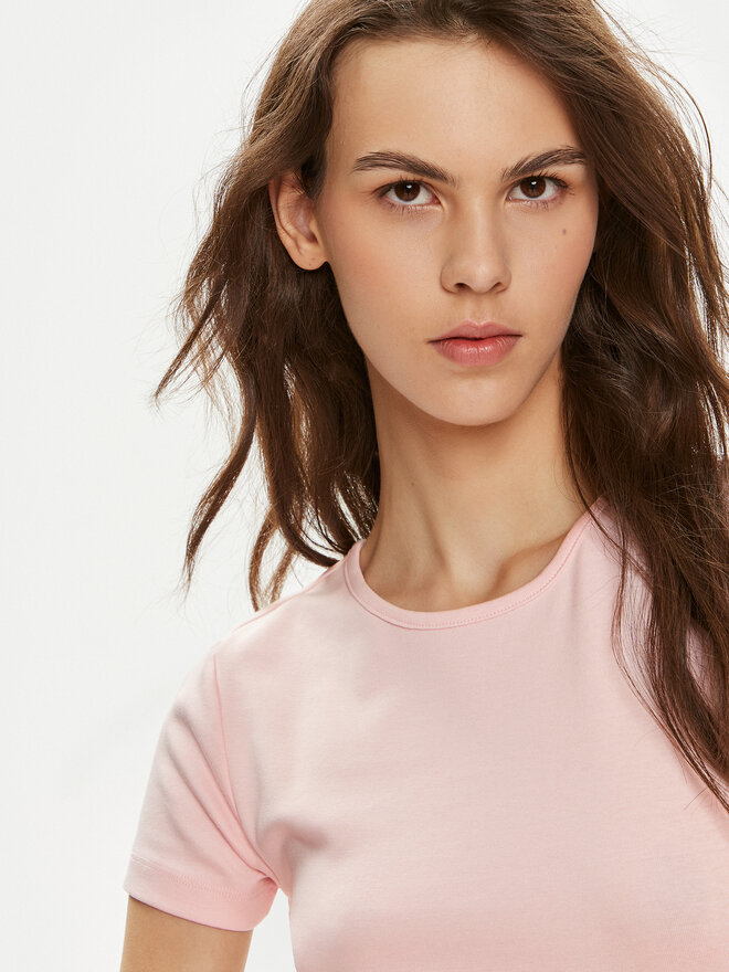 Gina Tricot Gina Tricot T-Shirt Basic 17957 Rosa Slim Fit