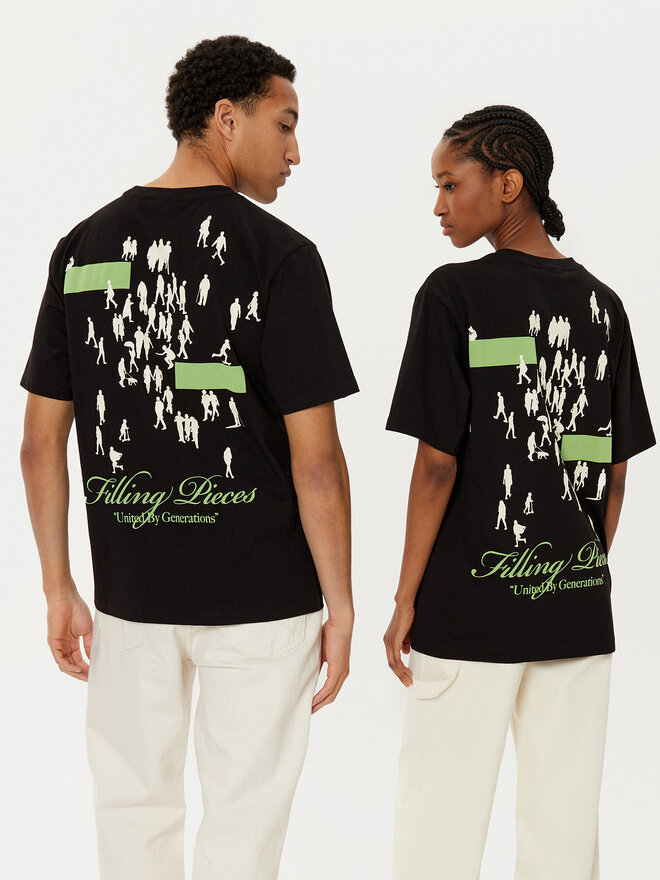 Filling Pieces Filling Pieces T-Shirt Unisex United By Generations 7449987 Μαύρο Regular Fit