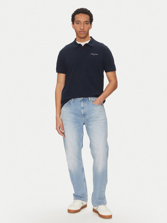 Tommy Jeans Tommy Jeans Polo marškinėliai Linear DM0DM20914 Tamsiai mėlyna Regular Fit