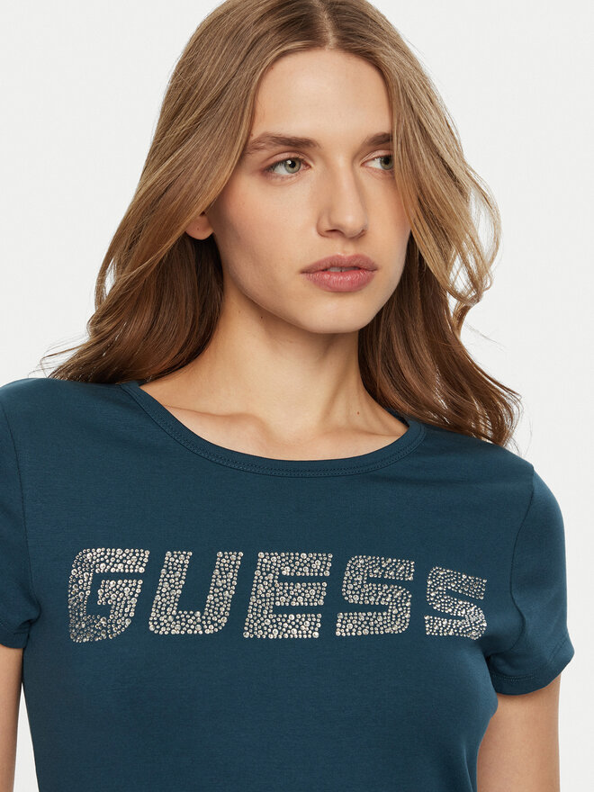 Guess Guess Marškinėliai V4BI16 KCIV1 Mėlyna Regular Fit