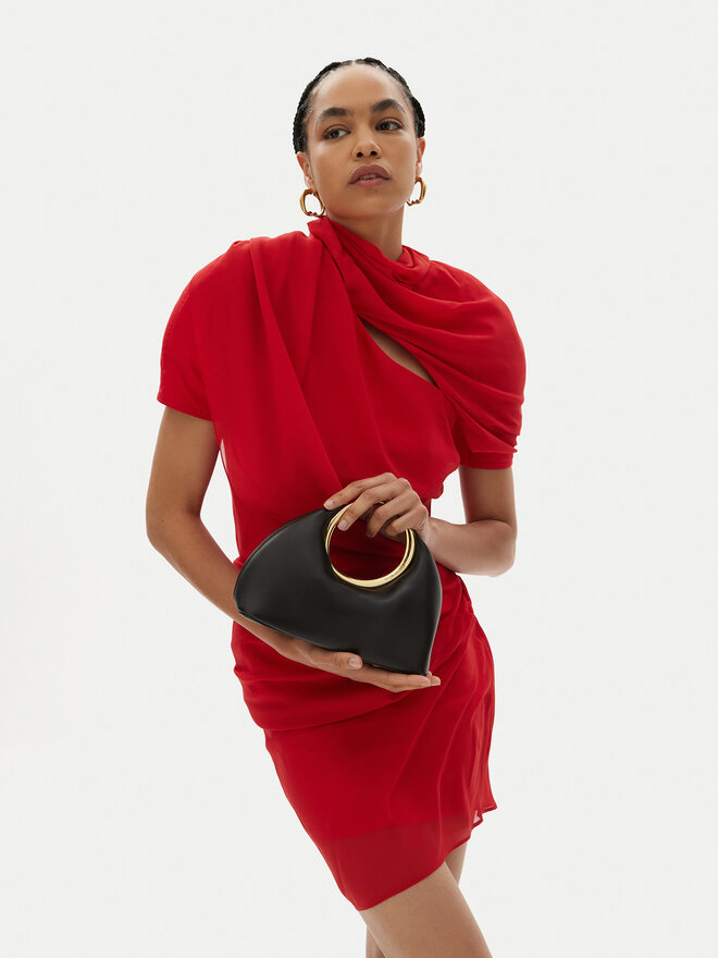 JACQUEMUS Дамска чанта JACQUEMUS Mini ring handbag 241BA395 Черен